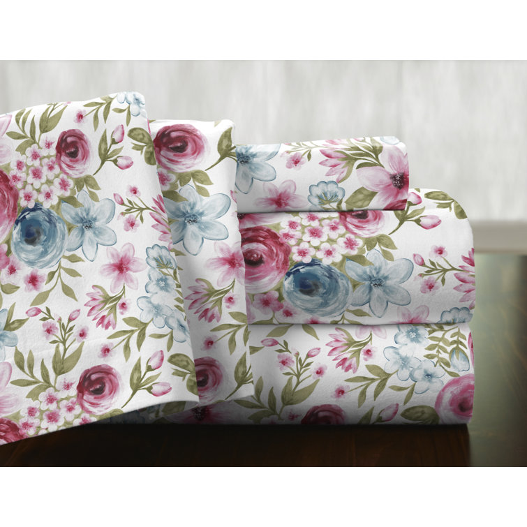 Sylvan King Reversible Cotton Floral Bedspread Cover
