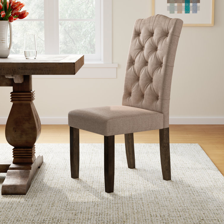 Newberry Rustic Gray Upholstered Parsons Side Chair with Salvaged Wood Legs