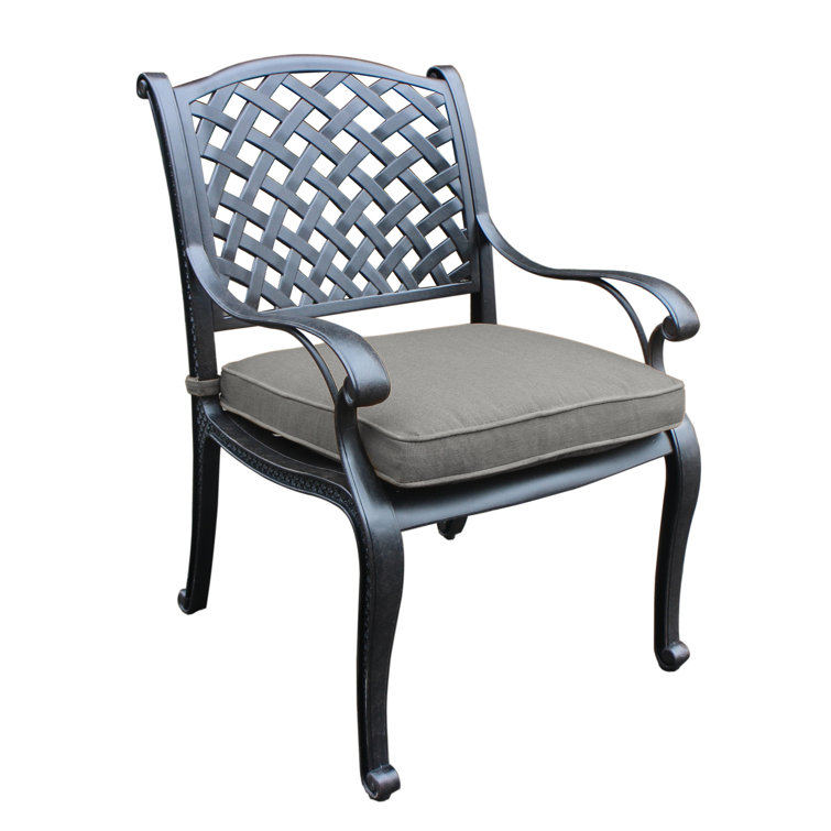 Gray Cushioned 5-Piece Cast Aluminum Round Dining Set