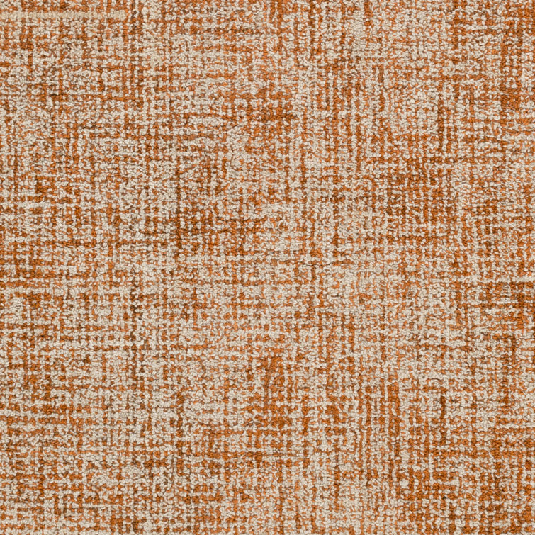Ivory and Orange Hand-Tufted Wool Runner Rug