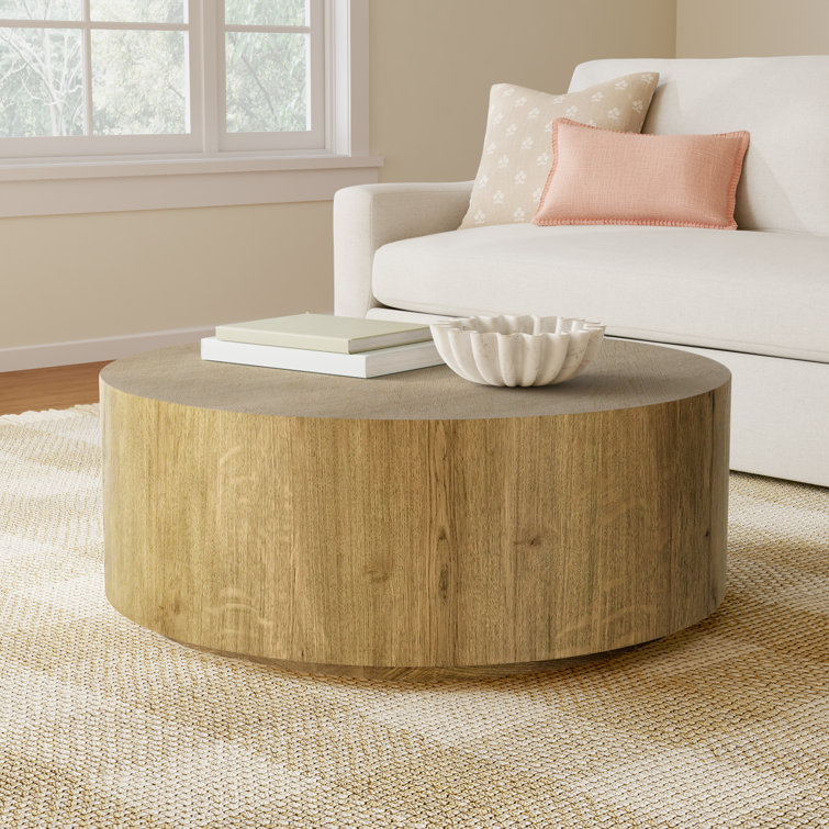 Taryn 42" Light Brown Round Wood Coffee Table