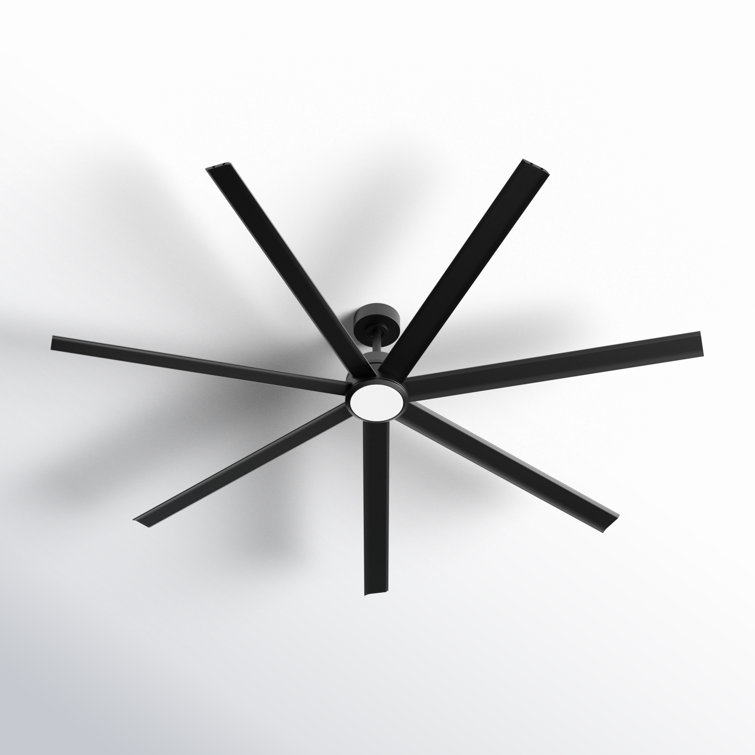 Atlanta 72-Inch Black Metal Ceiling Fan with LED Light and Remote Control
