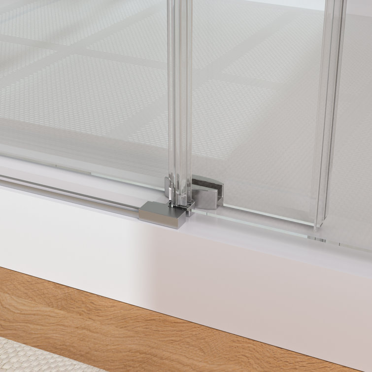 Golden Frameless Sliding Glass Shower Door with Stainless Steel Hardware