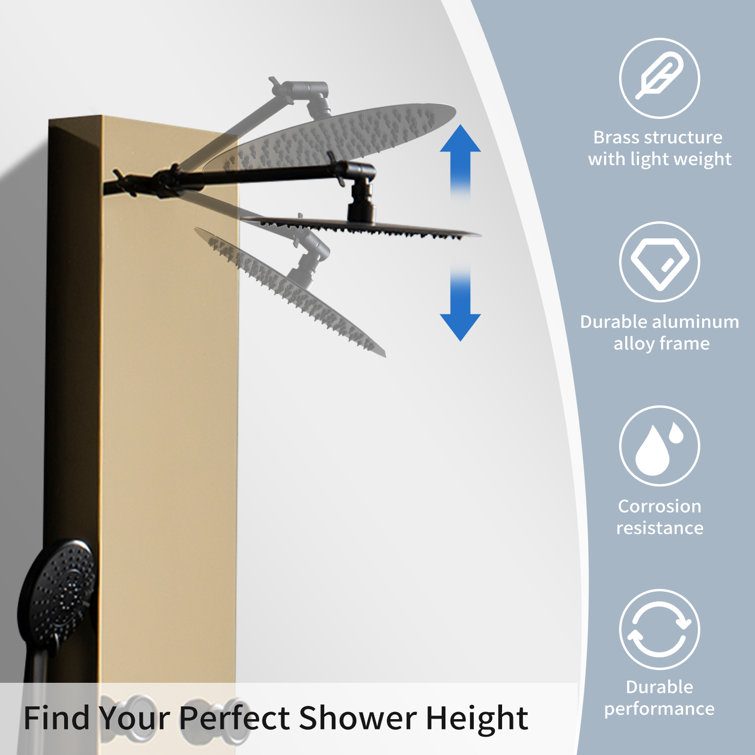 Black Gold 60.55'' Shower Panel with Adjustable Shower Head
