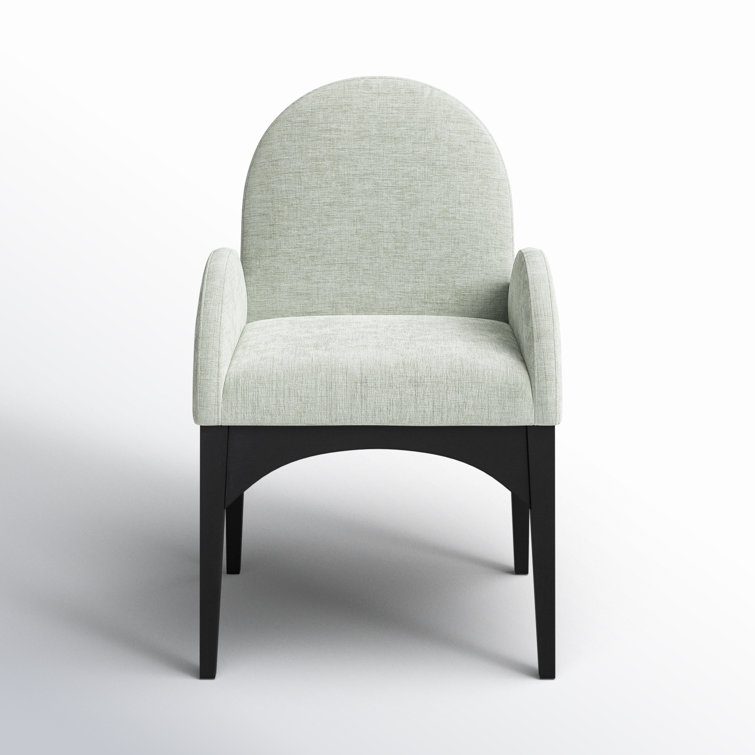 Mint Upholstered Arm Chair with Black Wood Legs