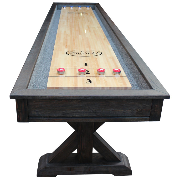 Weathered Black Oak 12' Pro-Style Shuffleboard Table