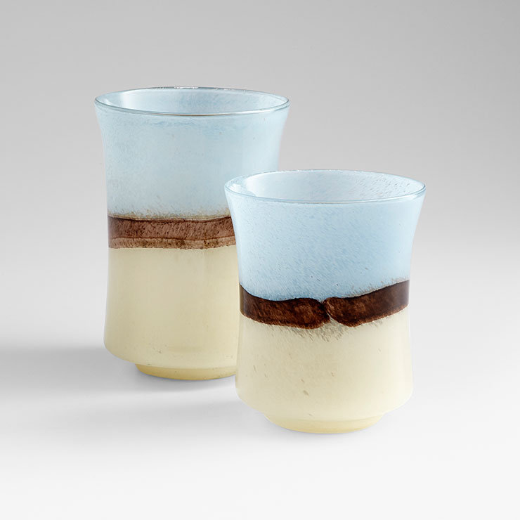 Small Blue and White Glass Table Vase