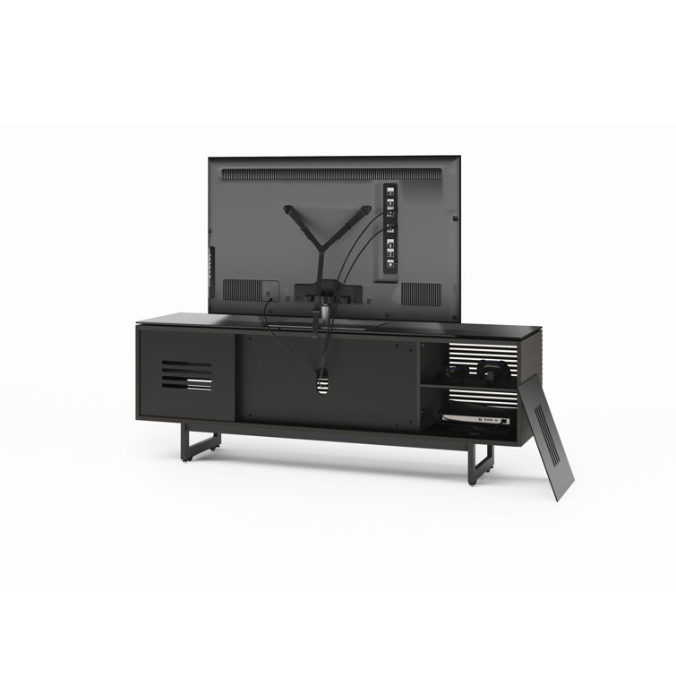 Charcoal Stained Ash 79'' Media Console with Cabinet