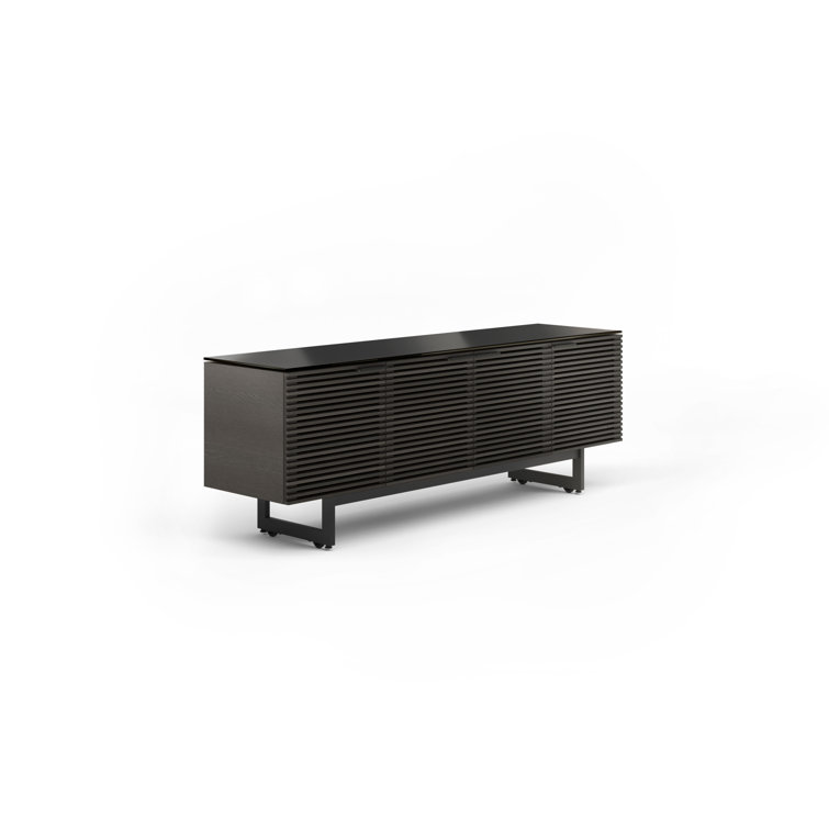 Charcoal Stained Ash 79'' Media Console with Cabinet
