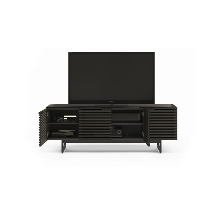 Charcoal Stained Ash 79'' Media Console with Cabinet