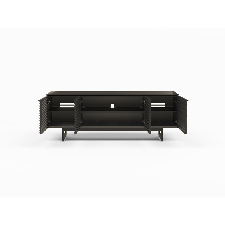 Charcoal Stained Ash 79'' Media Console with Cabinet