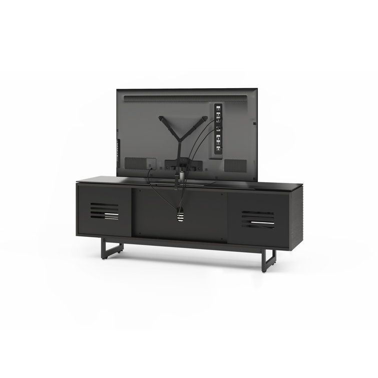Charcoal Stained Ash 79'' Media Console with Cabinet