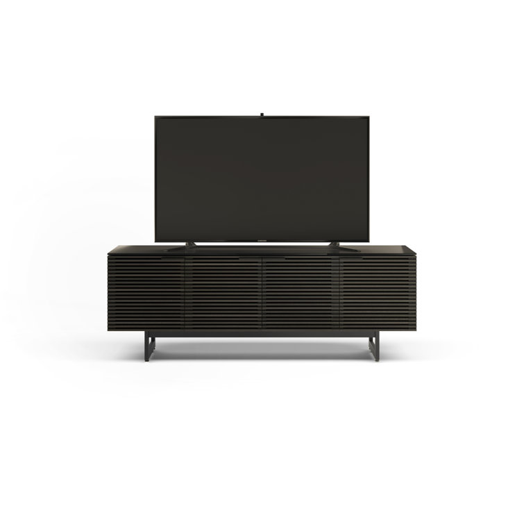 Charcoal Stained Ash 79'' Media Console with Cabinet