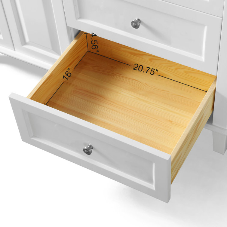 Hannah 48'' White Single Bathroom Vanity with Black Quartz Top