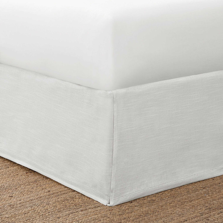 Queen White Cotton Polyester Split Corner Bed Skirt Panel