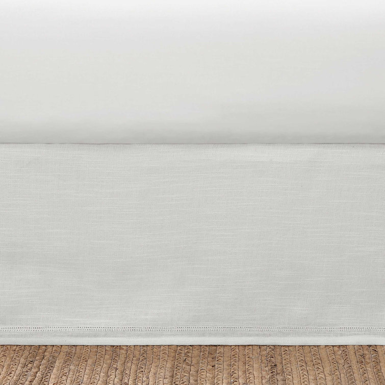 Queen White Cotton Polyester Split Corner Bed Skirt Panel