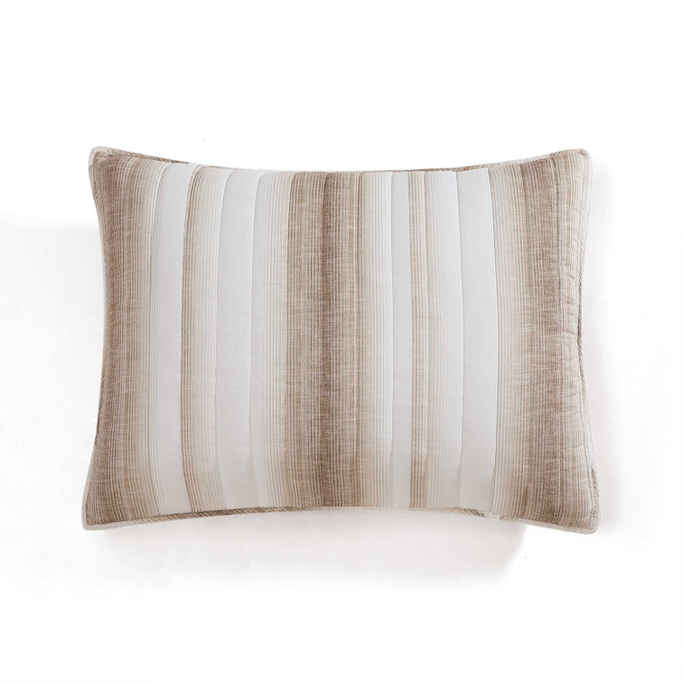 Beige and White Cotton King Reversible Quilt Set