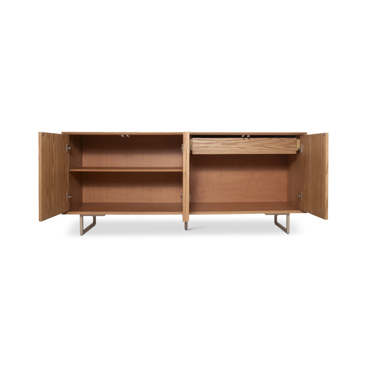 Bianca Beige Wood Buffet with Metal Base