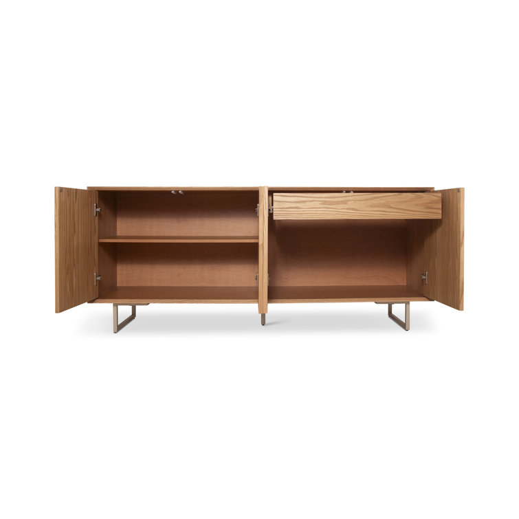 Bianca Beige Wood Buffet with Metal Base