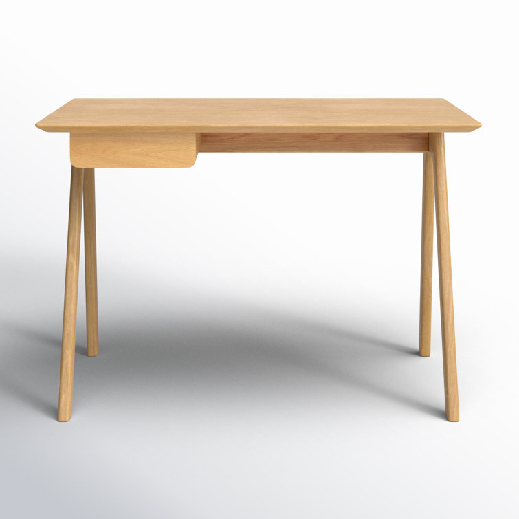 White Oak Compact Wooden Desk with Drawer