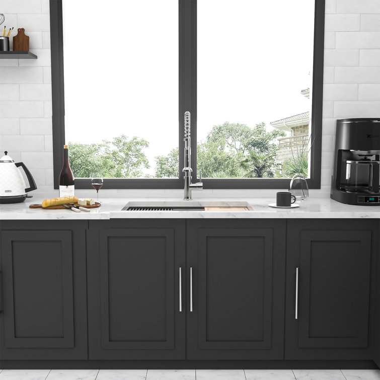 32" Stainless Steel Single Bowl Undermount Kitchen Sink with Workstation