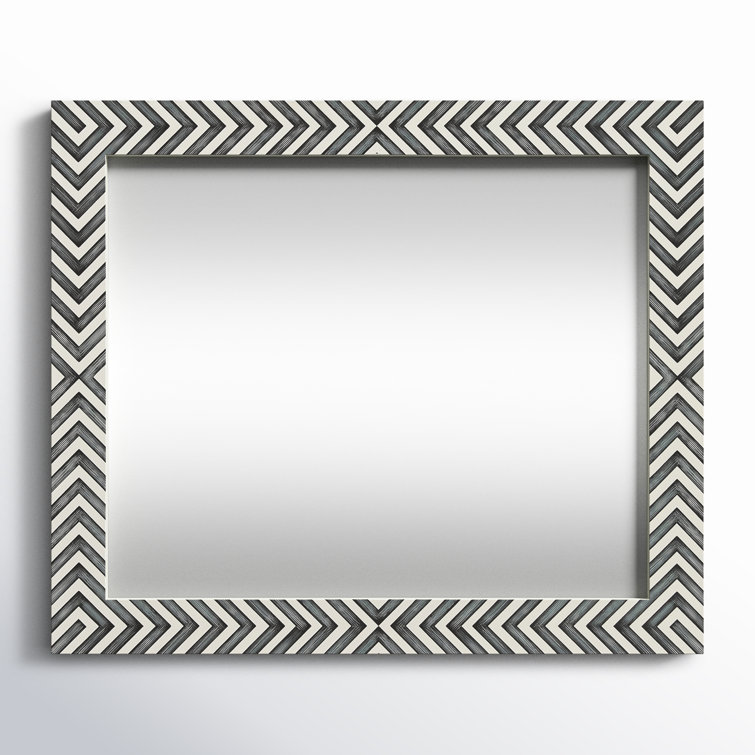 Iver Hand-Painted Wood Rectangular Mirror