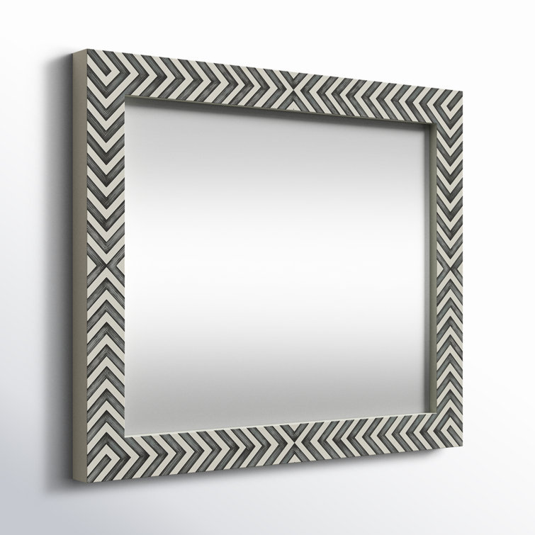 Iver Hand-Painted Wood Rectangular Mirror