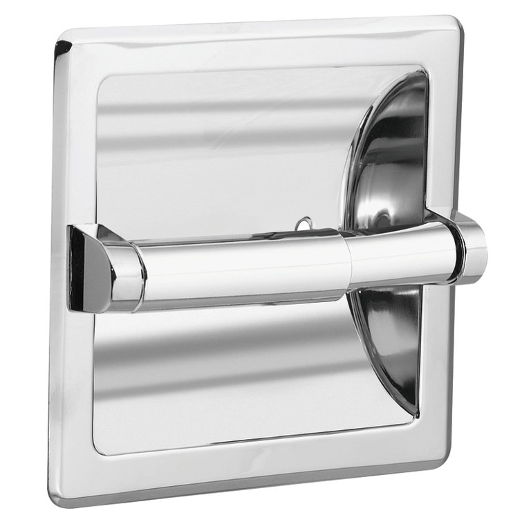 Chrome Commercial Recessed Toilet Paper Holder with Mounting Hardware