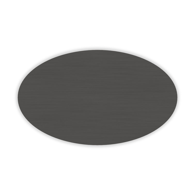 Deep Bronze Oval Metal Cocktail Table with Hidden Casters