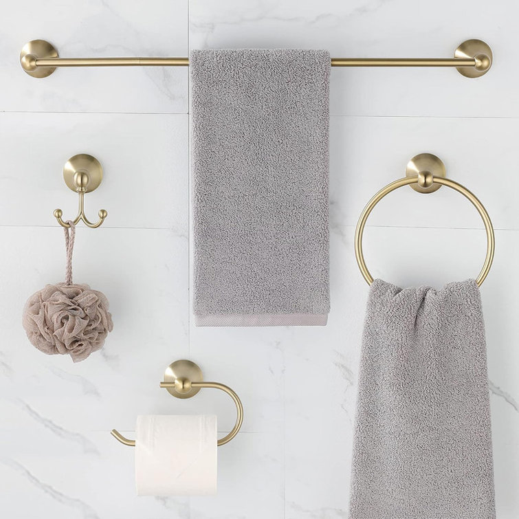 Brushed Gold Stainless Steel 4-Piece Bathroom Hardware Set