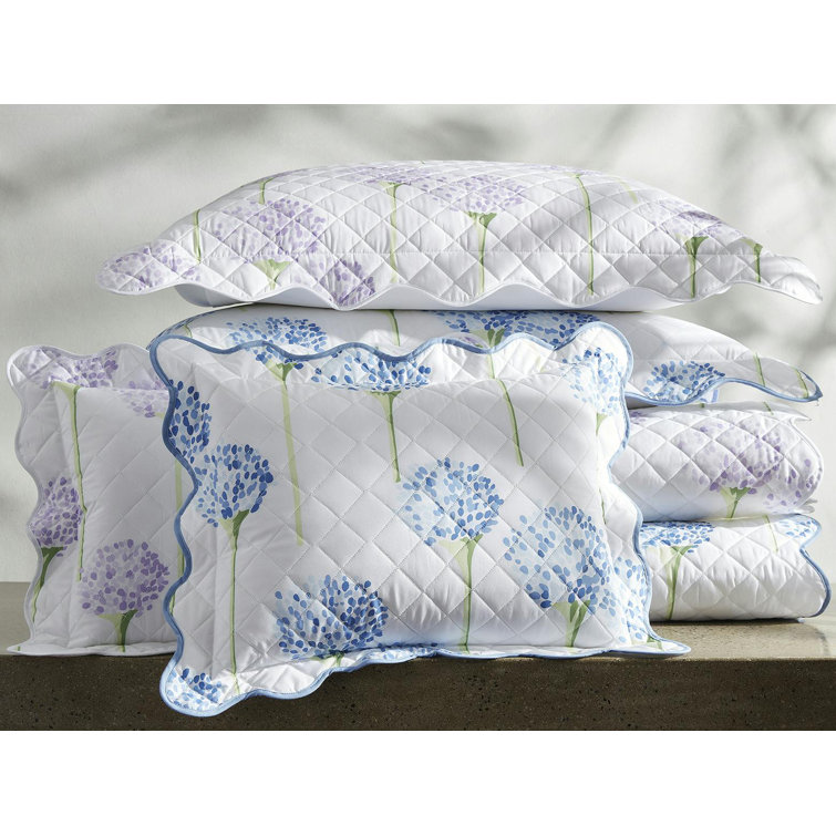 King Size Azure Cotton Floral Quilt