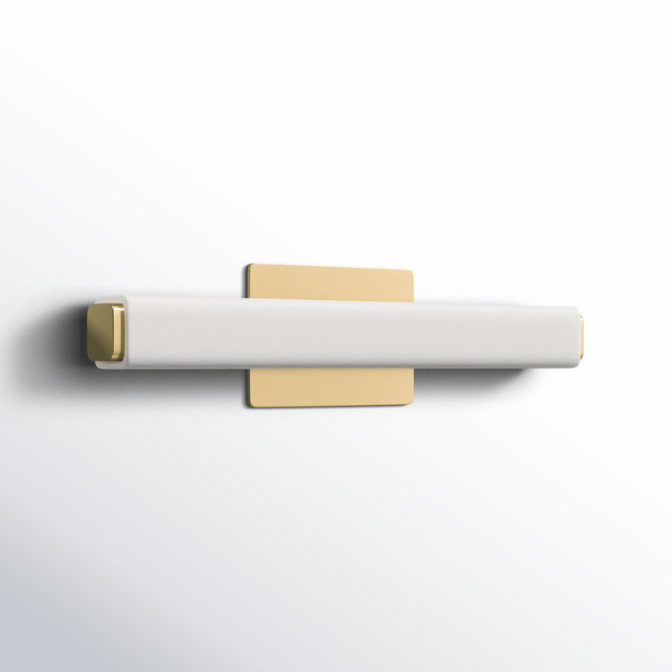 Vogue Transitional Brushed Brass LED Vanity Wall Light with Opal Glass