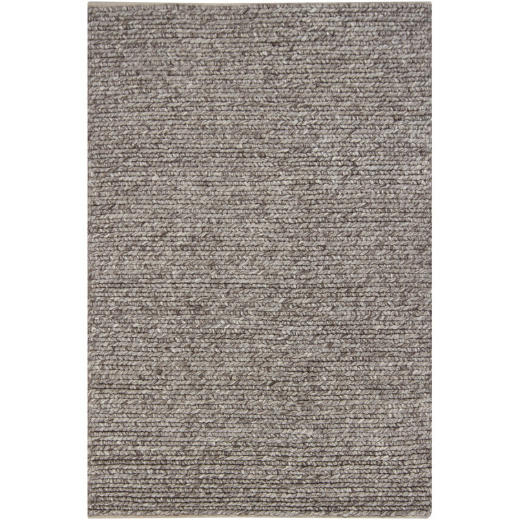 Hand-Woven Brown Wool Braided Shag Rug 7'9" x 10'6"