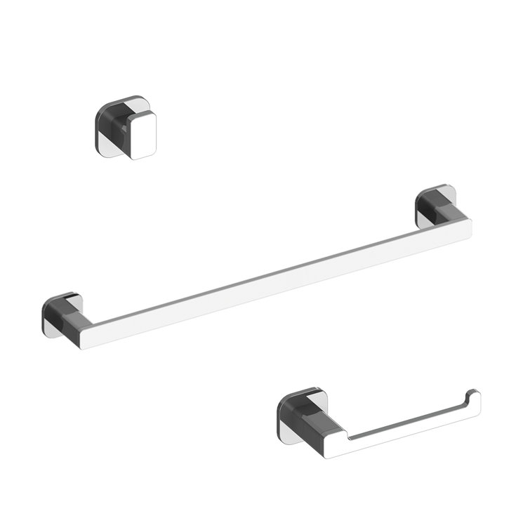 Polished Chrome 3-Piece Bathroom Hardware Set