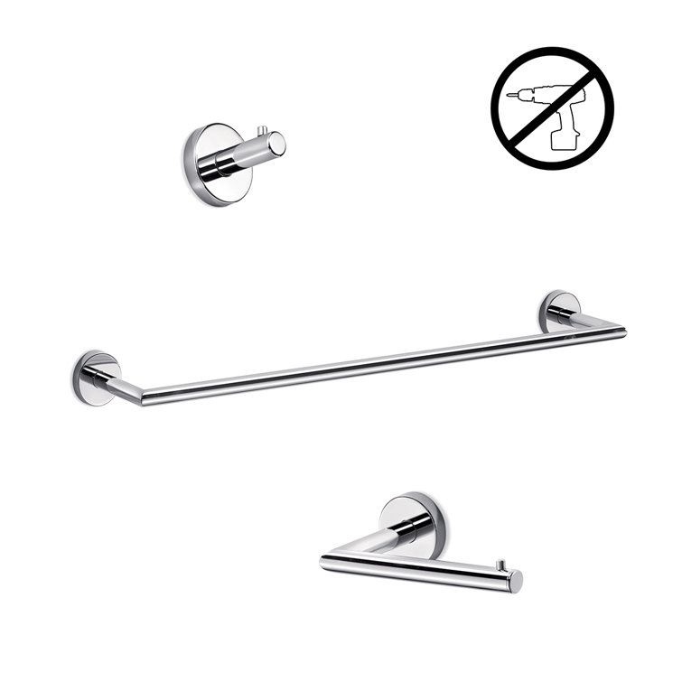 Gealuna Adhesive 3-Piece Metal Bathroom Hardware Set
