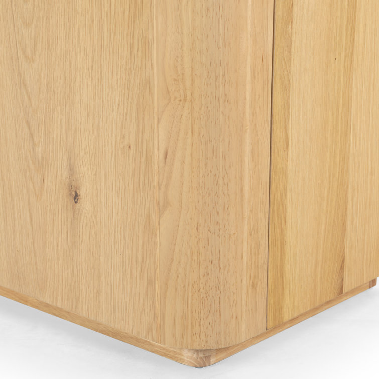 Natural Rubberwood 4-Door Sideboard with Zinc Details