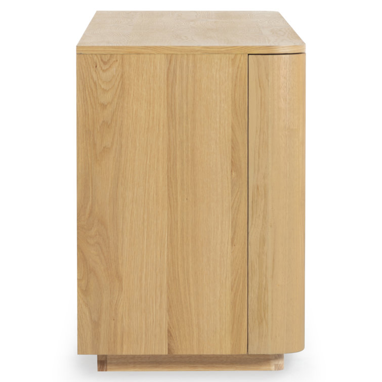 Natural Rubberwood 4-Door Sideboard with Zinc Details
