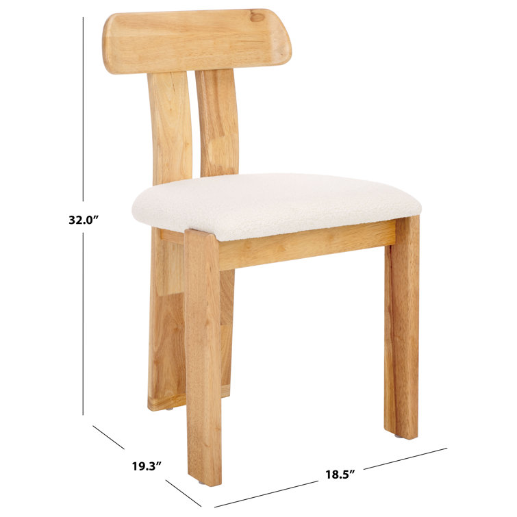 Cream Upholstered Dining Chair with Light Blonde Wood Frame