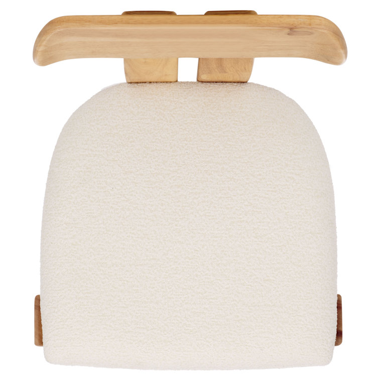 Cream Upholstered Dining Chair with Light Blonde Wood Frame