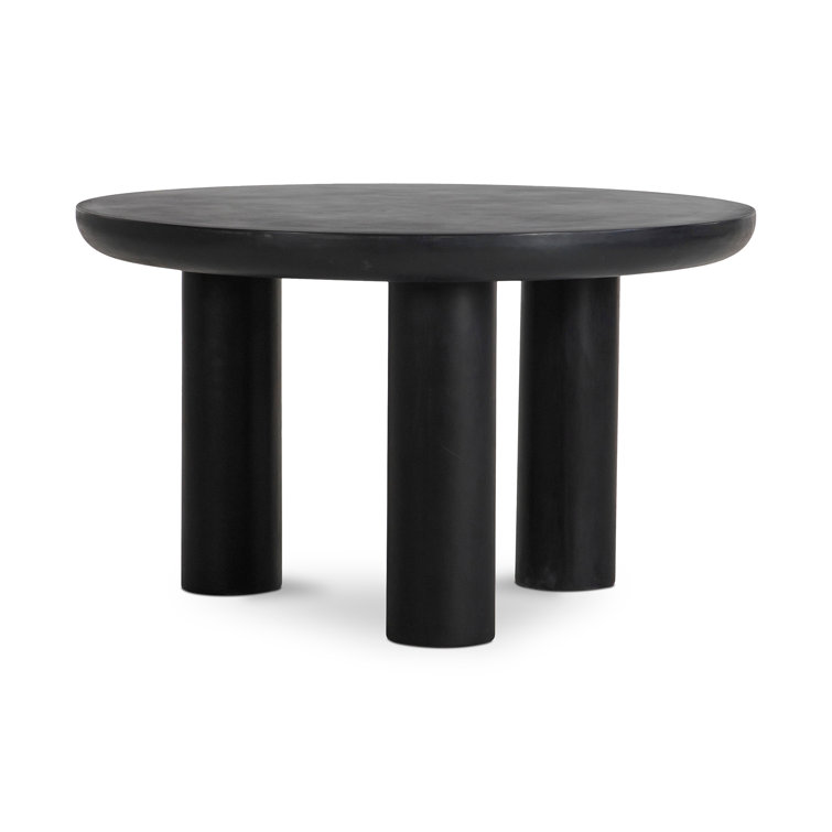 Rocca Black Round 51" Industrial Wood Dining Table