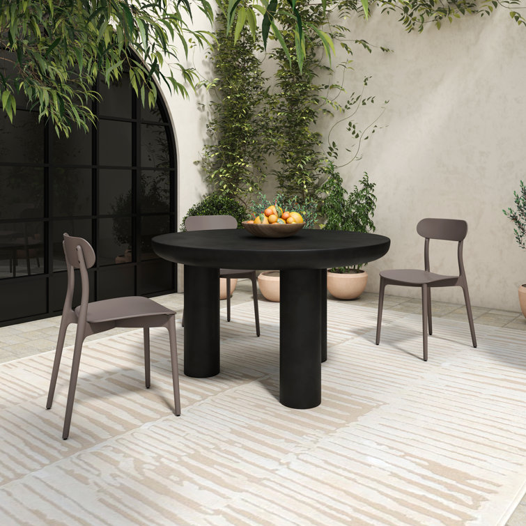 Rocca Black Round 51" Industrial Wood Dining Table