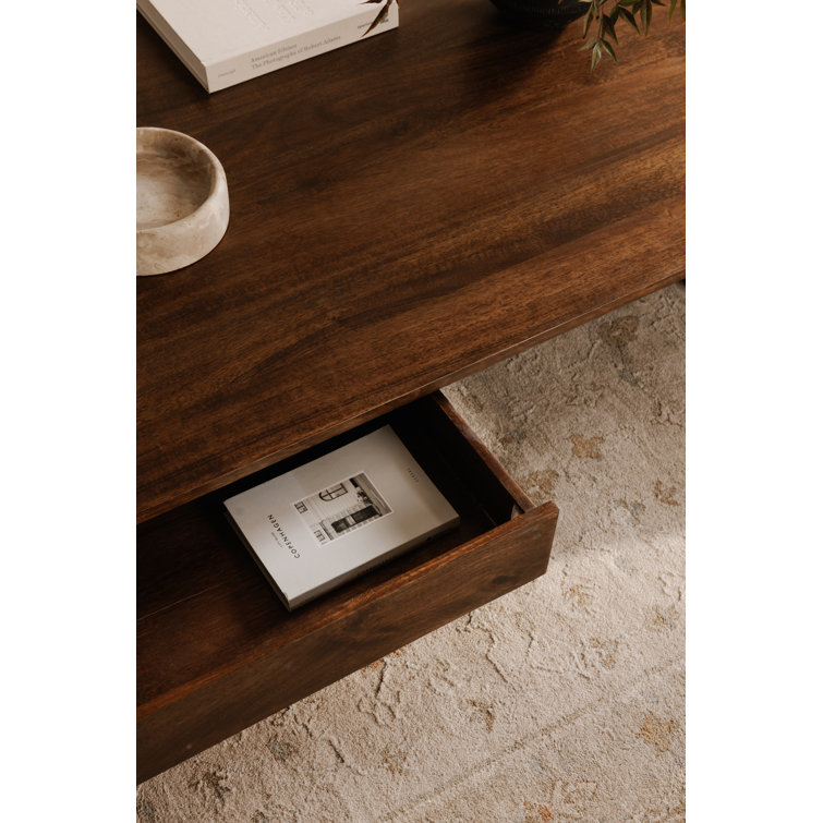Everett Solid Mango Wood Coffee Table with Storage