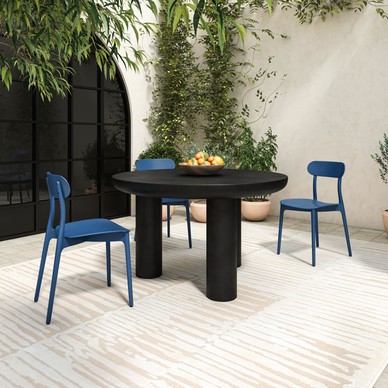 Rocca Black Round 51" Industrial Wood Dining Table
