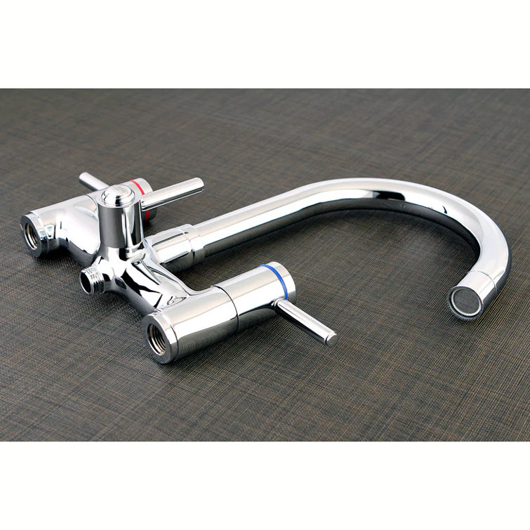 Satin Nickel Freestanding Tub Faucet with Hand Shower