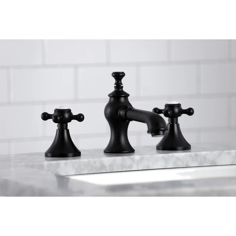 English Country Polished Brass 8" Widespread Bathroom Faucet