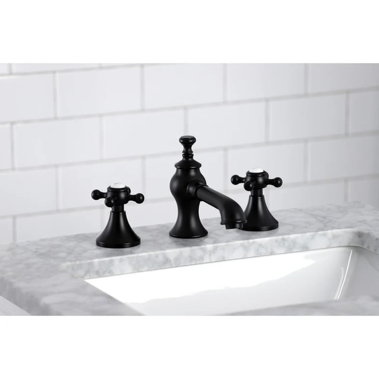 English Country Polished Brass 8" Widespread Bathroom Faucet