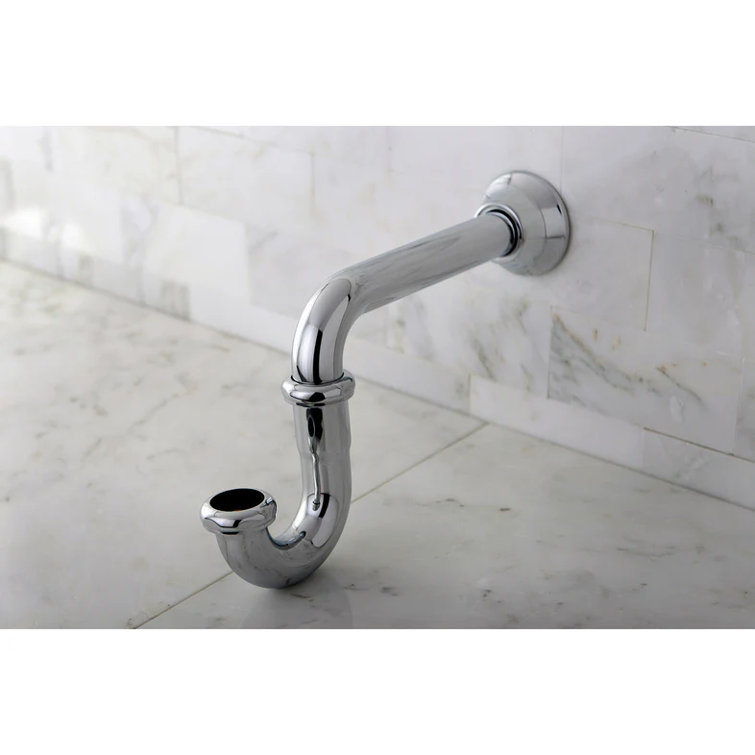 Satin Nickel 1-1/4 Inch Decorative Brass P-Trap