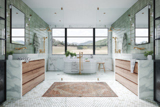 Cassidy Chrome Deck-Mount Roman Tub Faucet with Hand Shower