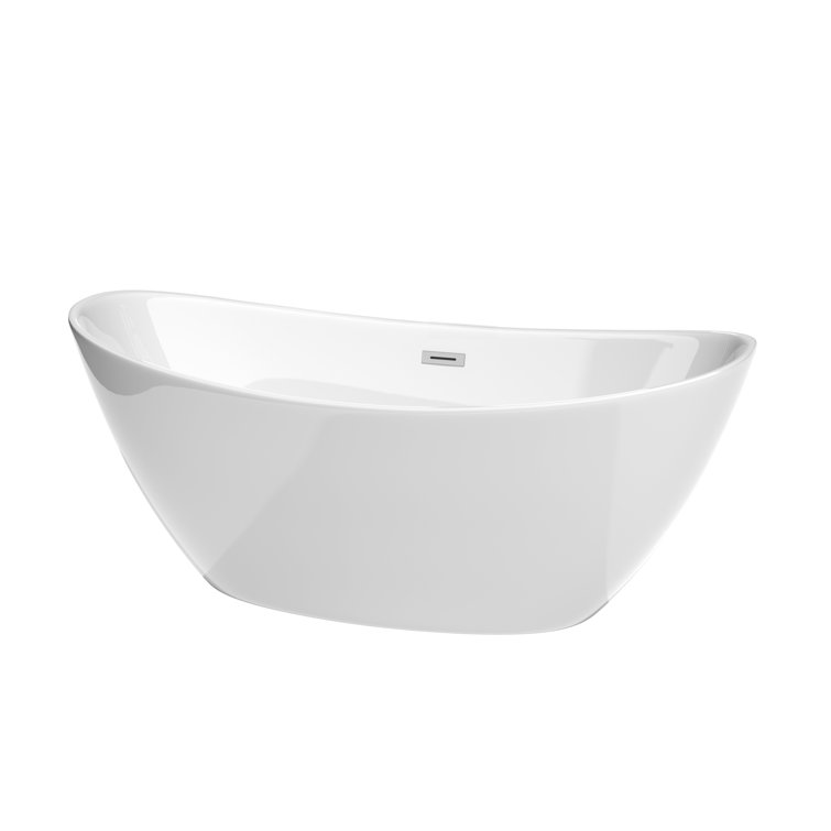 Dorrit 66" White Acrylic Freestanding Soaking Bathtub