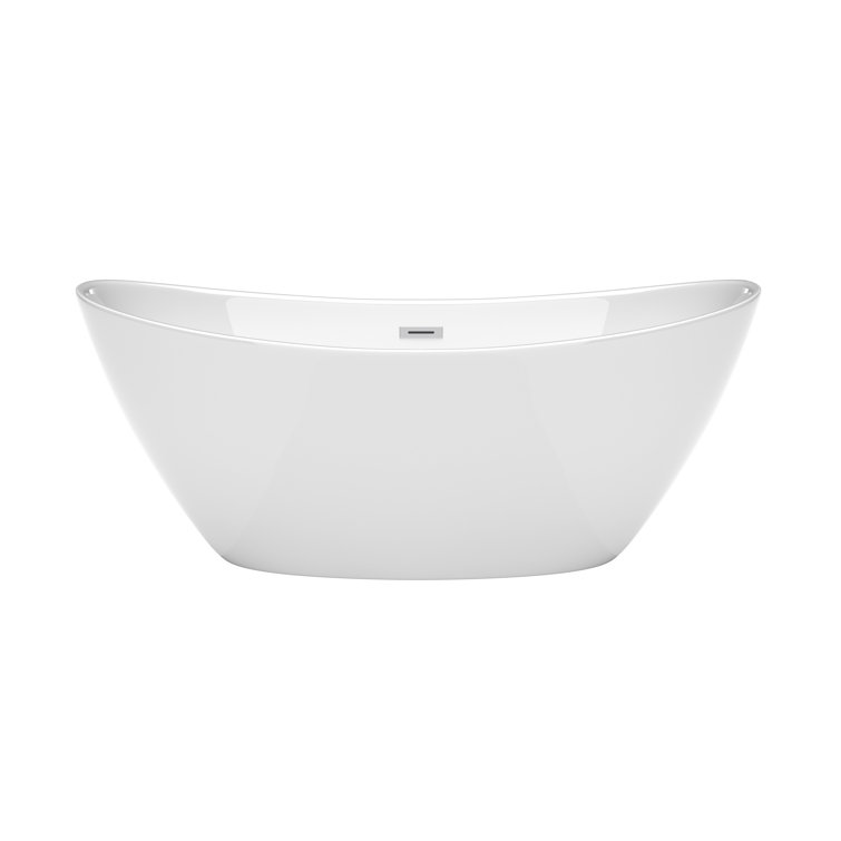 Dorrit 66" White Acrylic Freestanding Soaking Bathtub